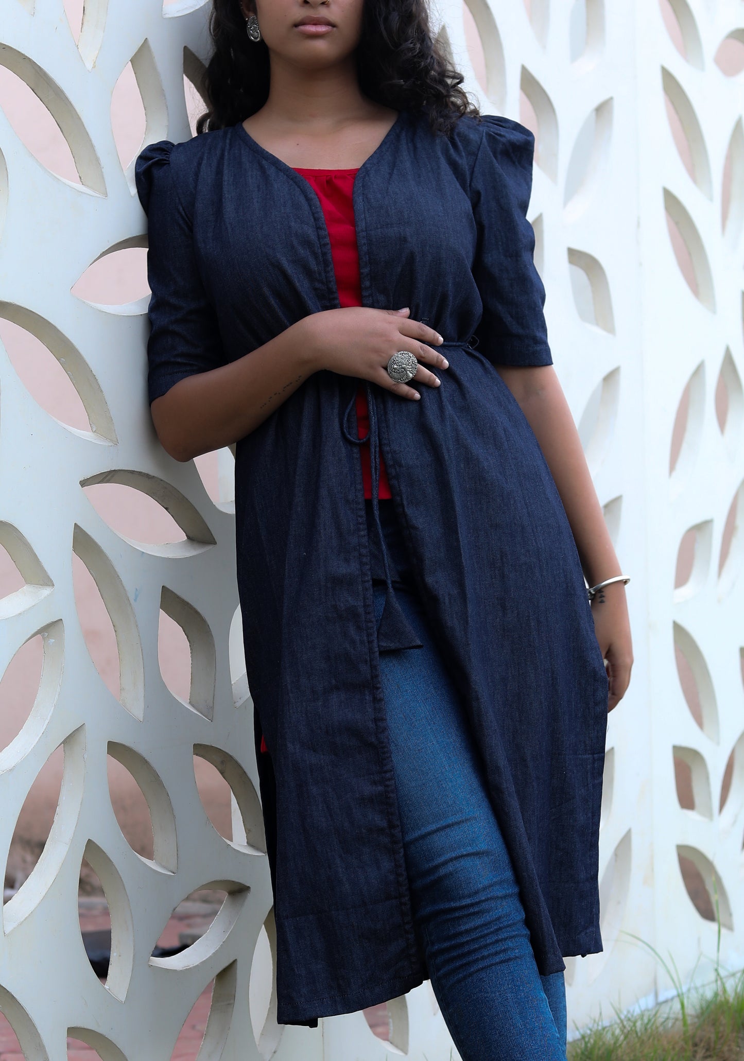 Denim Dazzle Indo Western Shrug