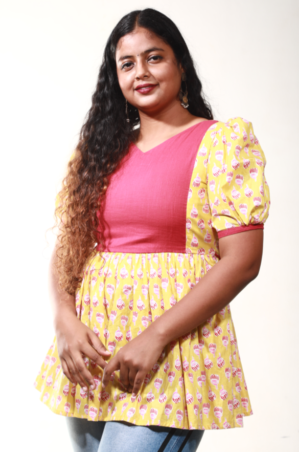 Sunrise Delight Indian Peplum Top