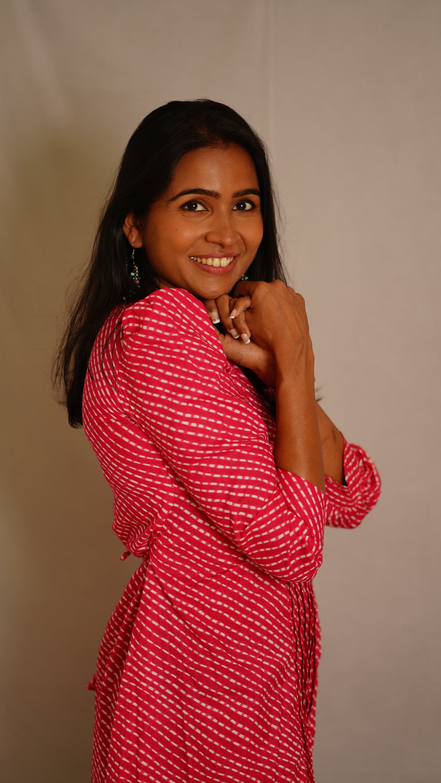 Rosy delight puff dress