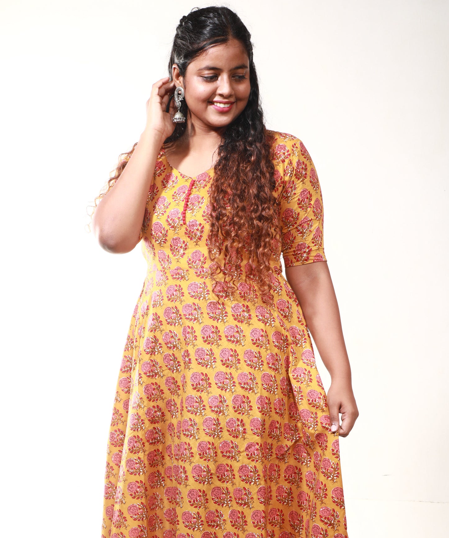 Sunflower Serenity Floral Maxi Dress