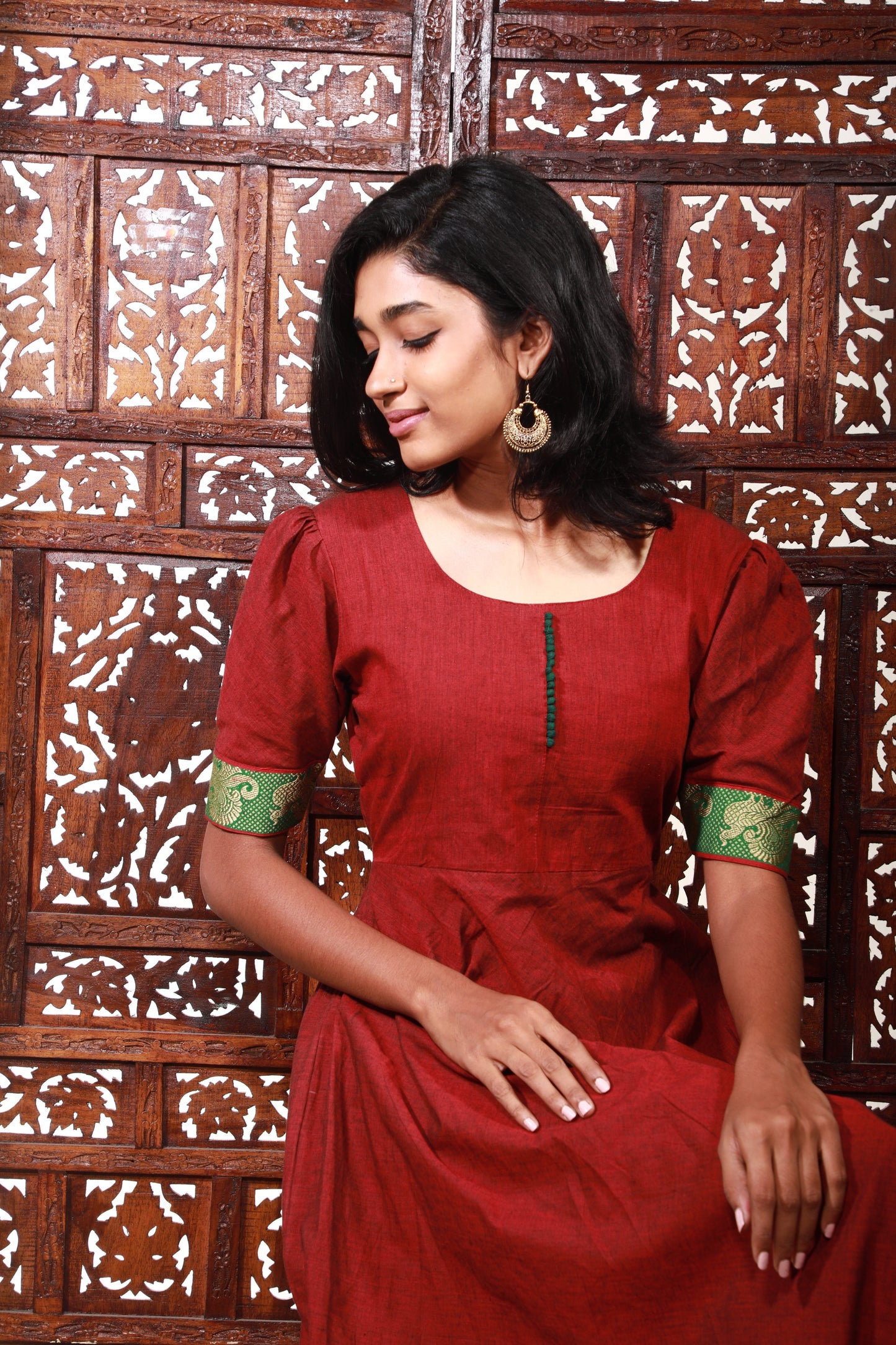 Royal Maroon Elegance Dress