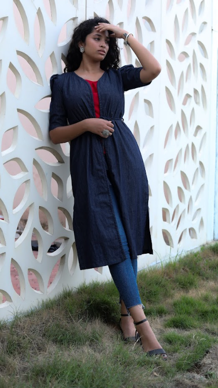Denim Dazzle Indo Western Shrug