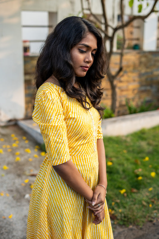 Yellow striped dress