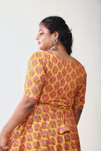 Sunflower Serenity Floral Maxi Dress